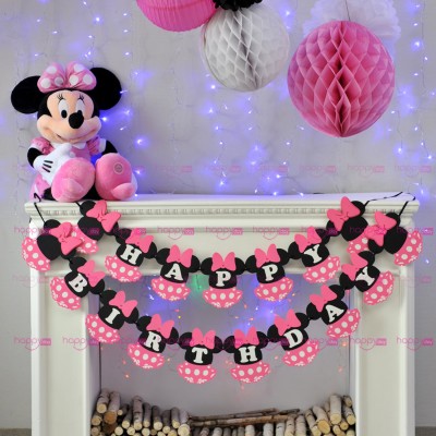 Guirlande de ballons sur le thème de Minnie Mouse Or Rose Toile de fond  Photo Minnie pour les Décorations fête d'anniversaire 185 - Cdiscount Maison